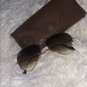 Ray Ban AVIATORS brown gradient sunglasses